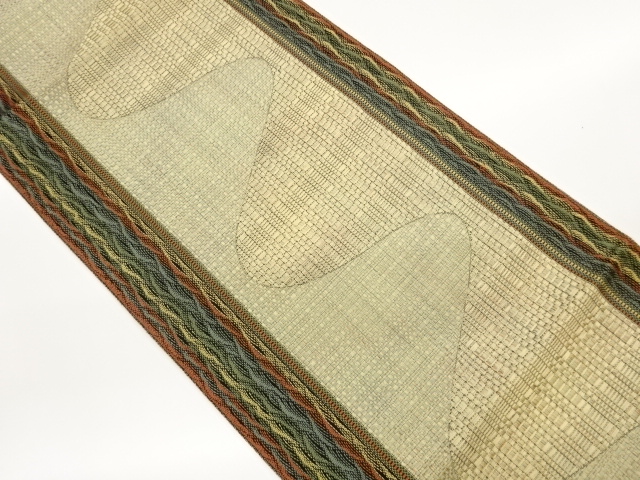 JAPANESE NAGOYA OBI / CHIKUZEN HAKATA / WOVEN WAVY STRIPE